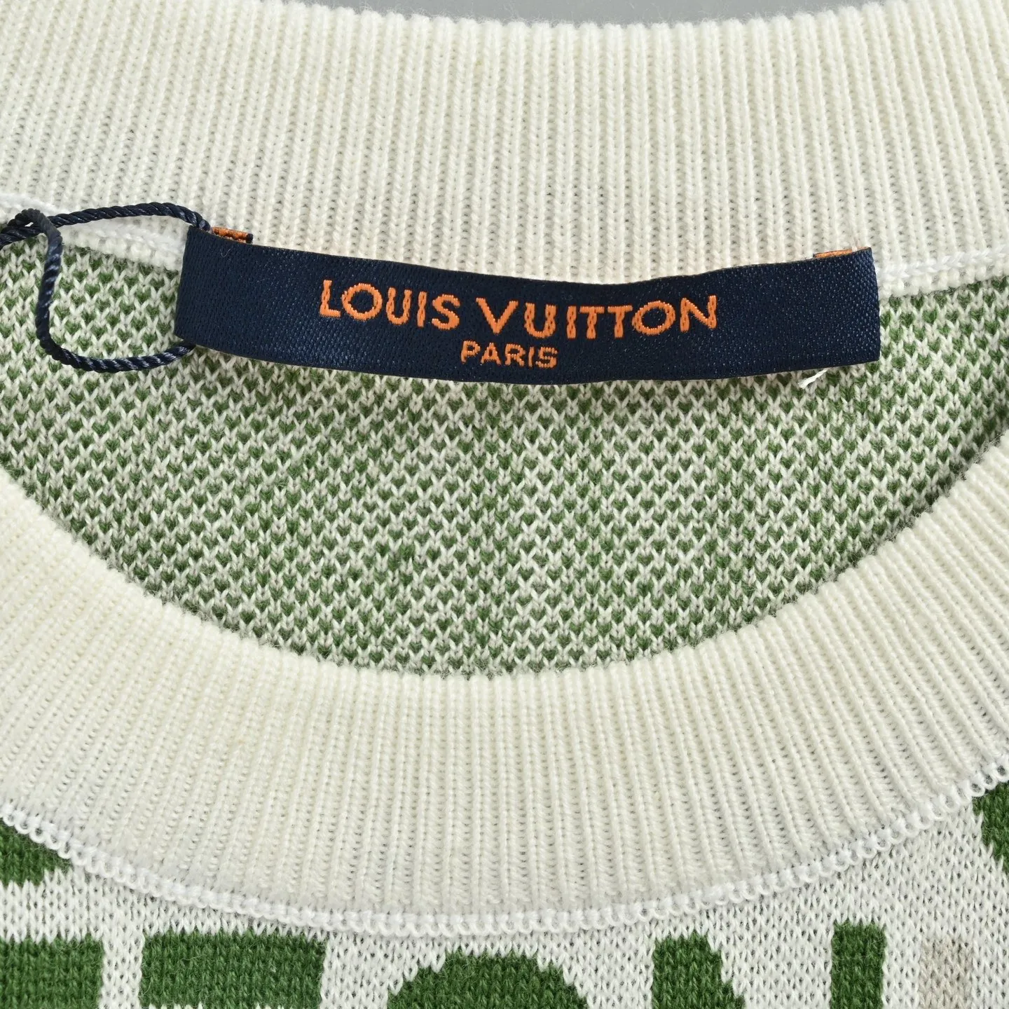 Louis Vuitton/Louis Vuitton 26ss barrage letter jacquard knitted short sleeves